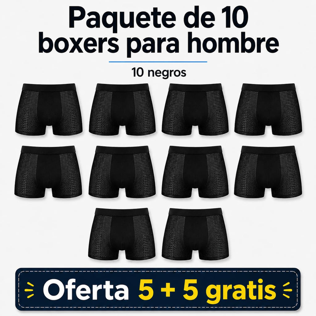 Kit 10 bóxers de fibra de bambú - Paga 5 y llévate 10